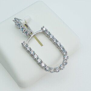"925 Sterling Silver Cubic Zirconia Initial Pendant, UU1P6A6187